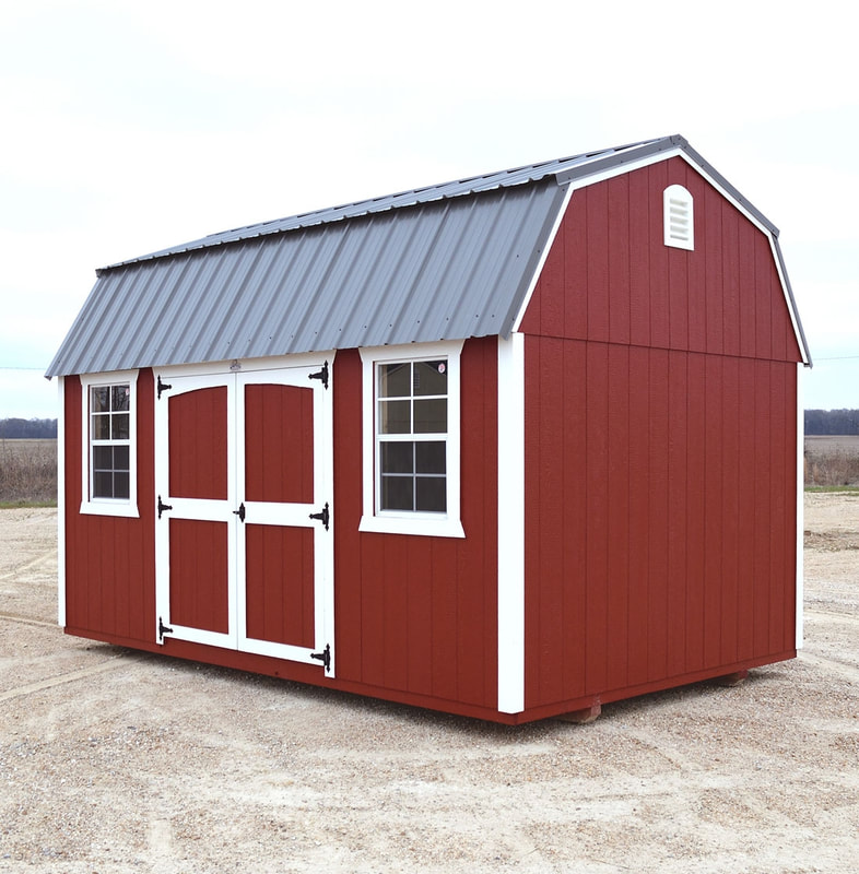 Side - Lofted - Barn-Two-Door - Exterior - Red